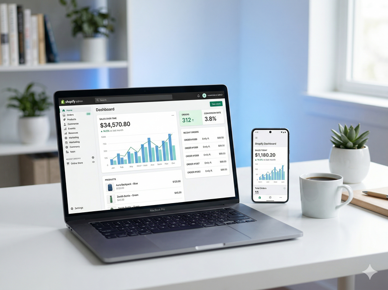 Shopify store dashboard preview